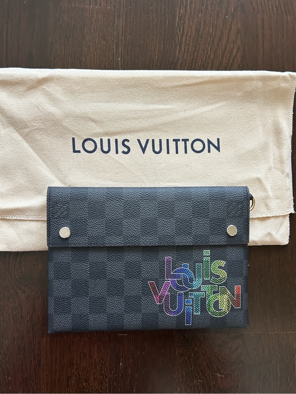 Louis Vuitton Damier Graphite Virgil Abloh Damier Graphite Alpha Pouch MM